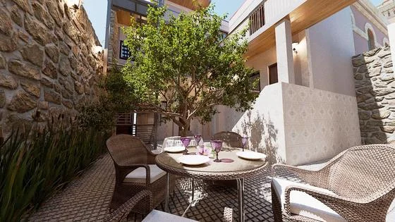 Render of the interior courtyard garden