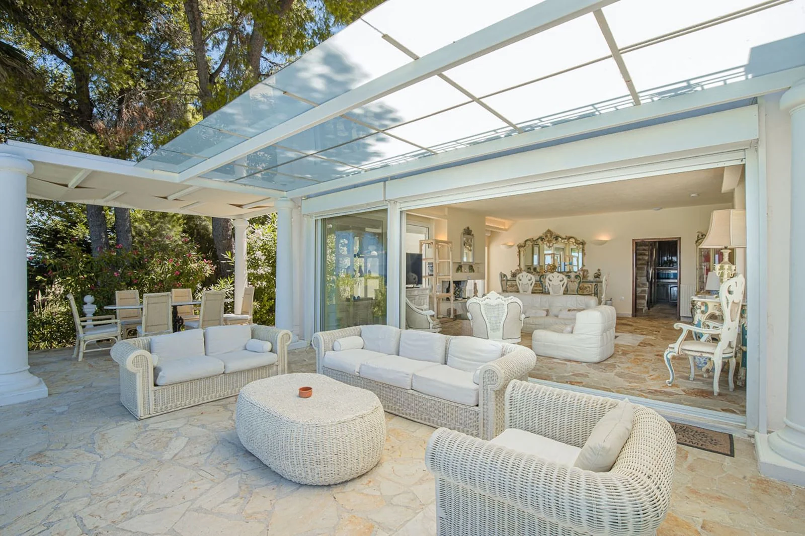 Covered living terrace, Corfu villa