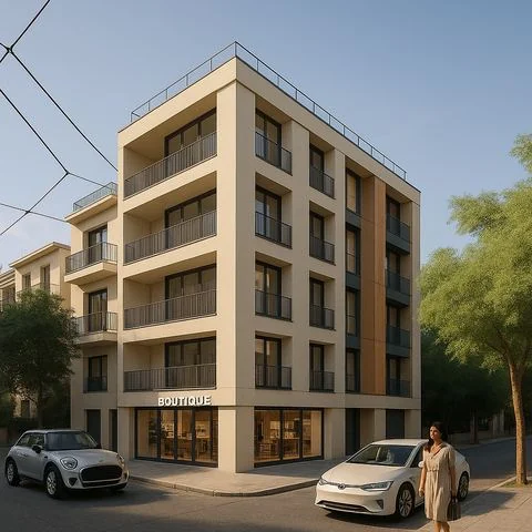 Concept render, ground-floor boutique frontage
